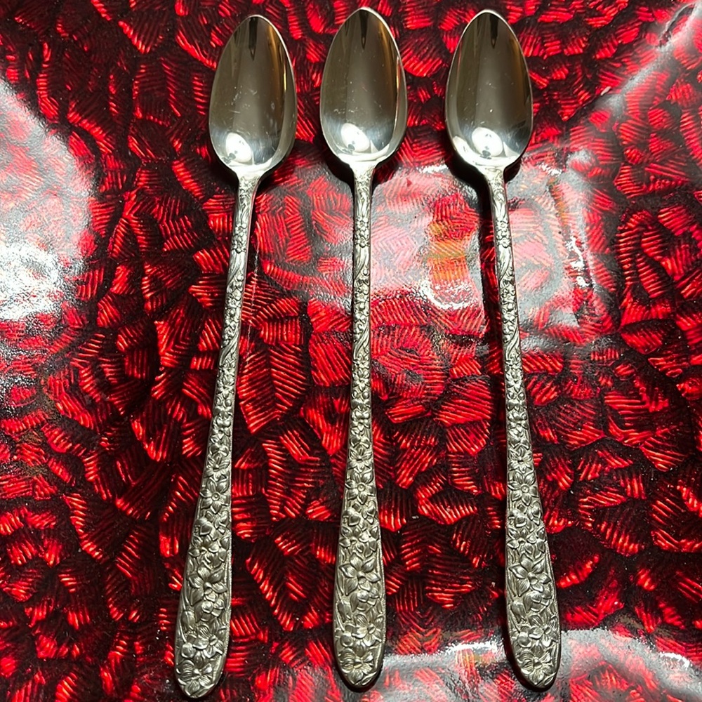 Nationally Silver Co set of 3 Silver plate spoons Vintage gently used condition